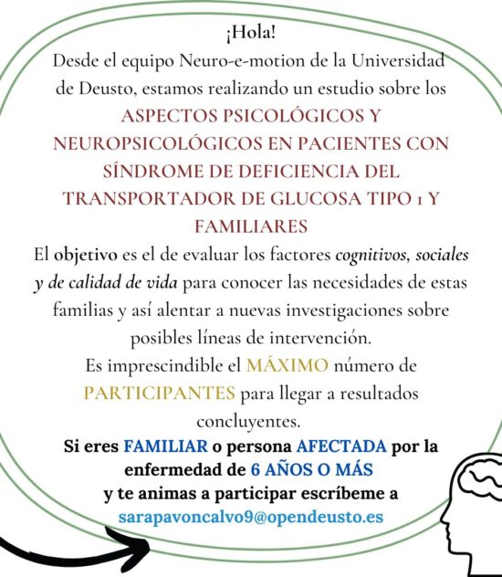 Estudio psicológico y neuropsicológico en pacientes Glut1 para toda la comunidad  de habla hispana.